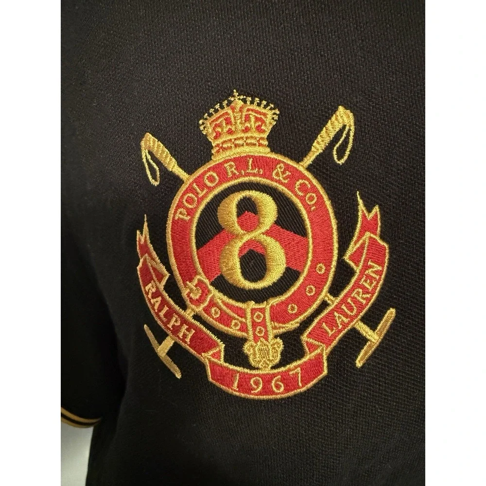Ralph Lauren Limited Edition Polo‎ Shirt Custom Fit Sz XL Gold Big Pony Black